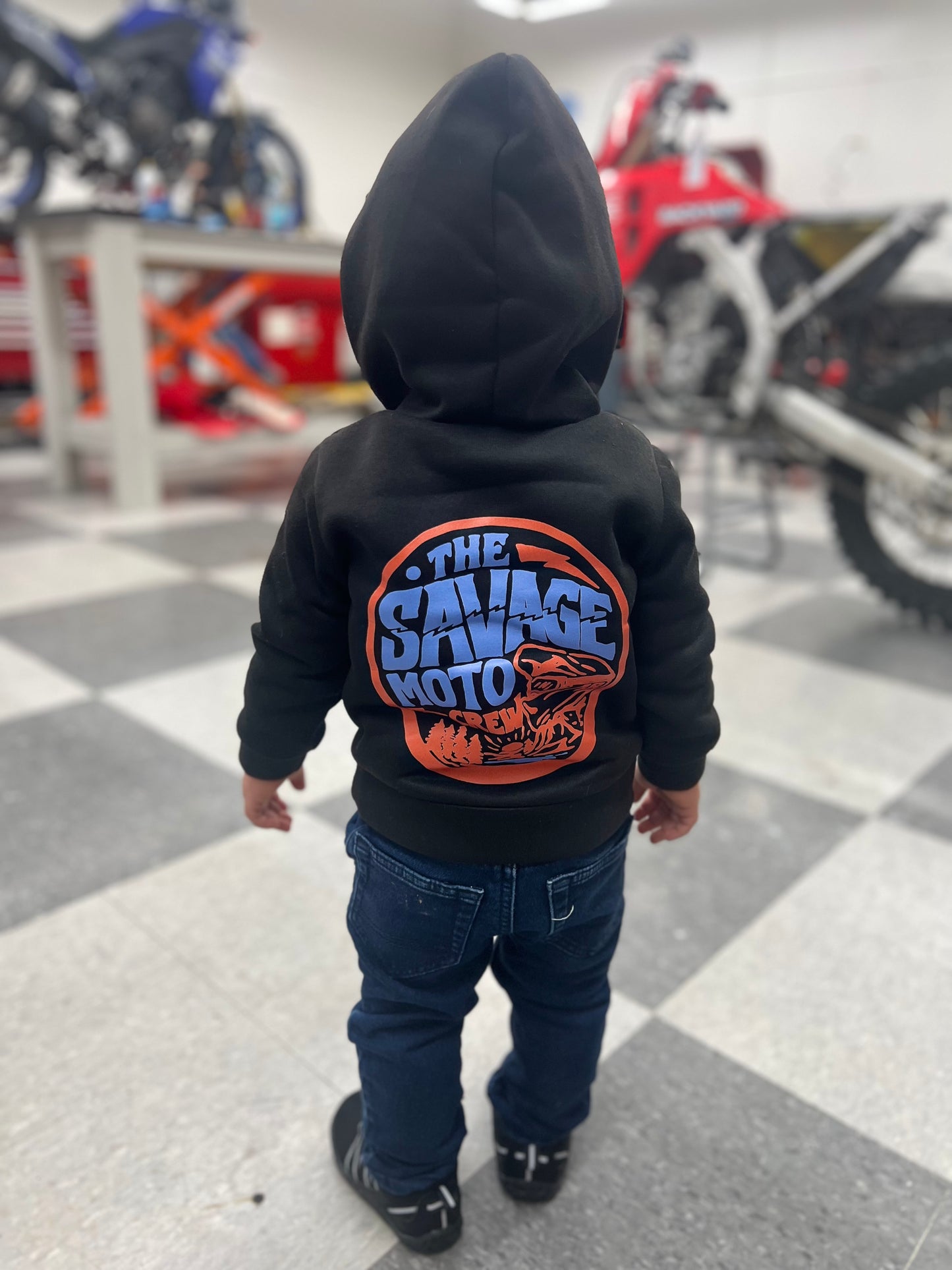 Kids Hoodie Black I MOTO’D YOUR MOM